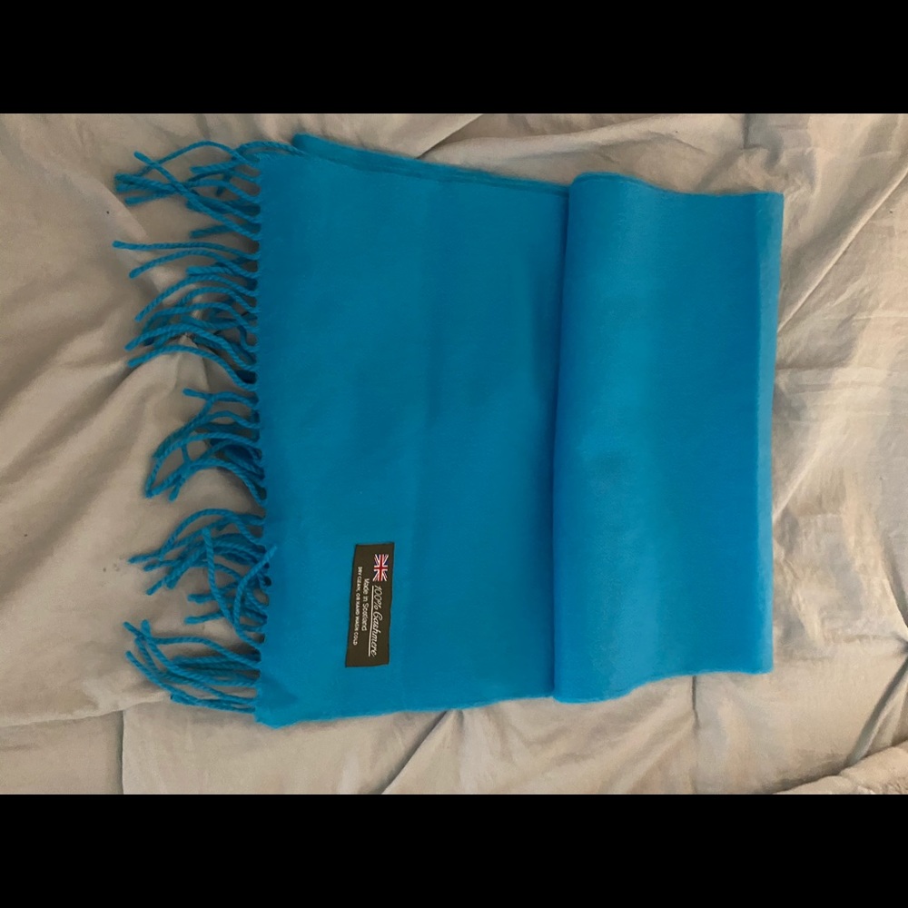 Cashmere Scarf Blue Turquoise